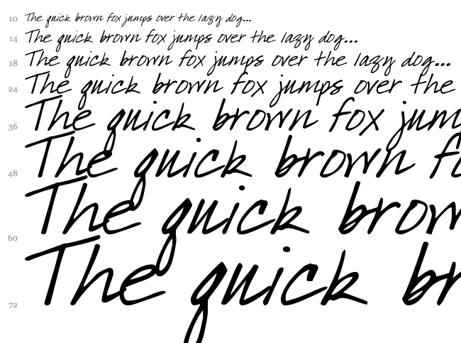 DJB What a Babe font waterfall